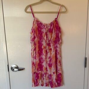 Indulge Pink and Orange Tie-Dye Dress